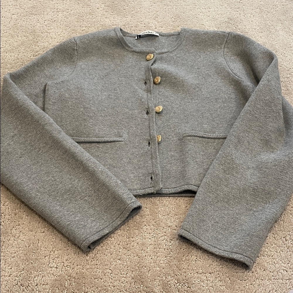 Gray Cropped Cardigan